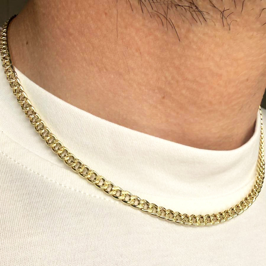 COLLANA GRUMETTA LUCIDA E SATINATA IN ORO GIALLO 18KT (750)