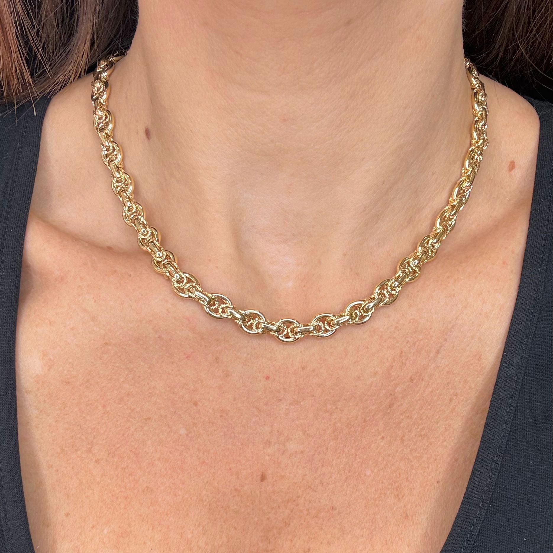 Collana in Oro Giallo 18 KT con Maglie Intrecciate