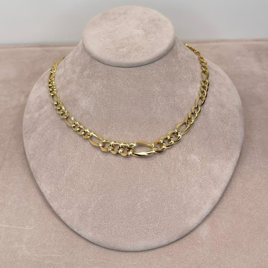 Collana a Maglie Alternate in Oro Giallo 18 KT