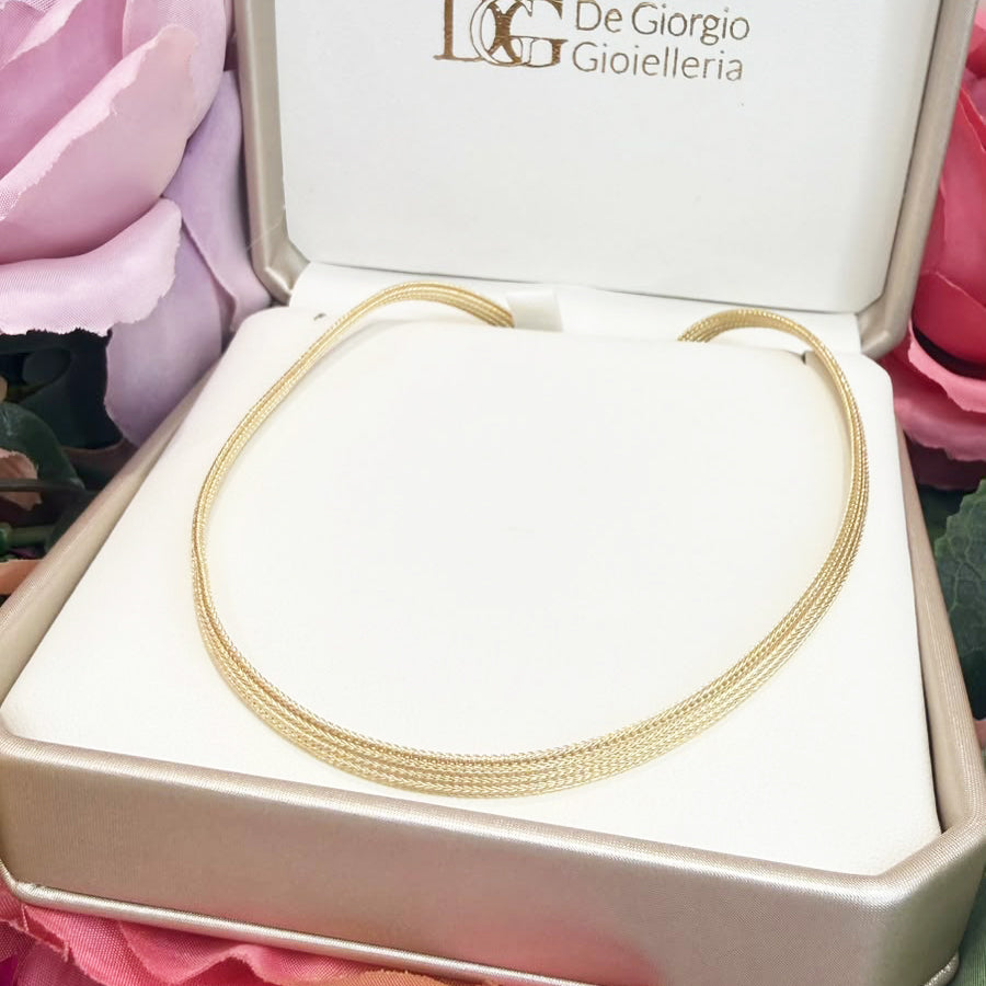 COLLANA MULTIFILO IN ORO 18 KT