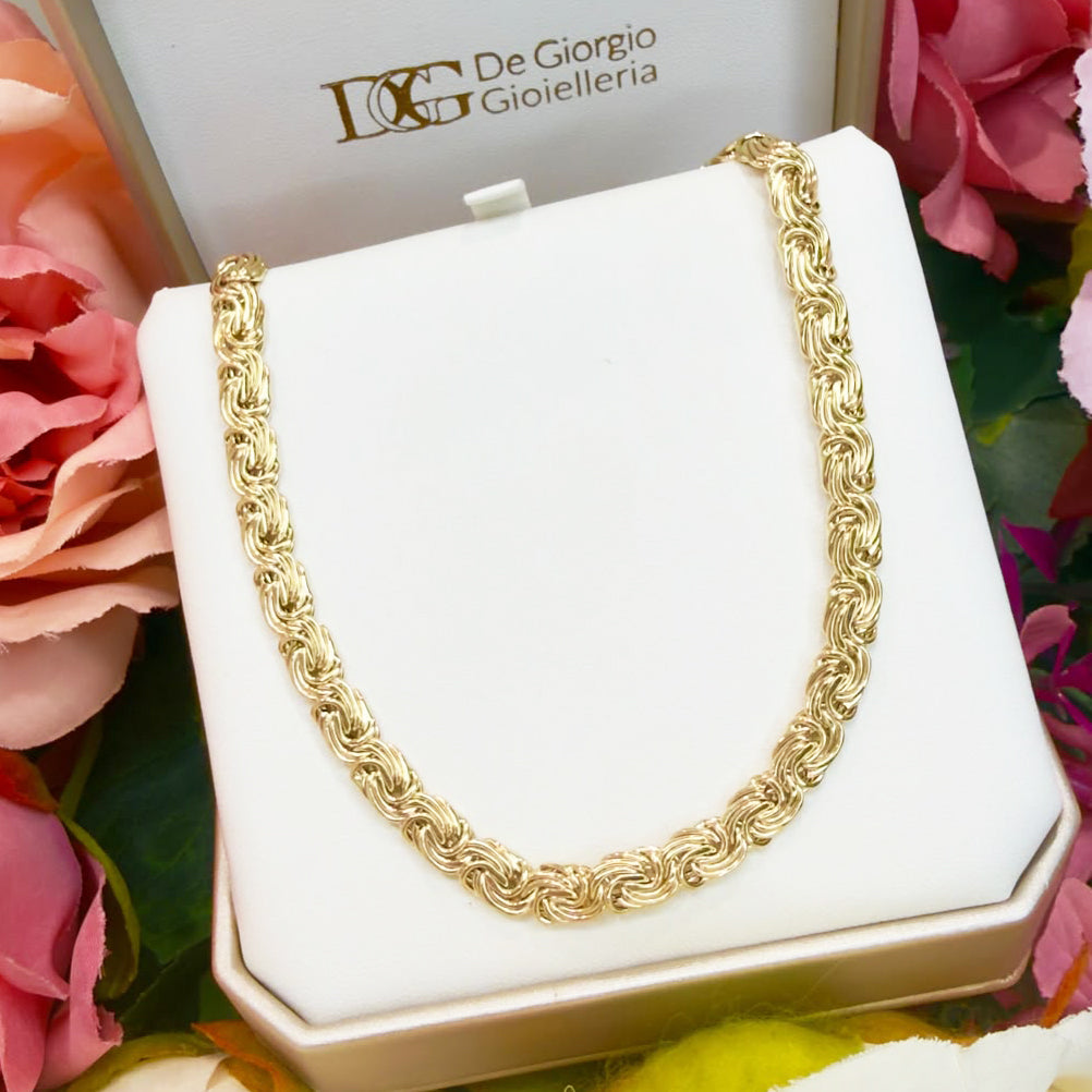 COLLANA A MAGLIE INTRECCIATE IN ORO GIALLO 18 KT (750)