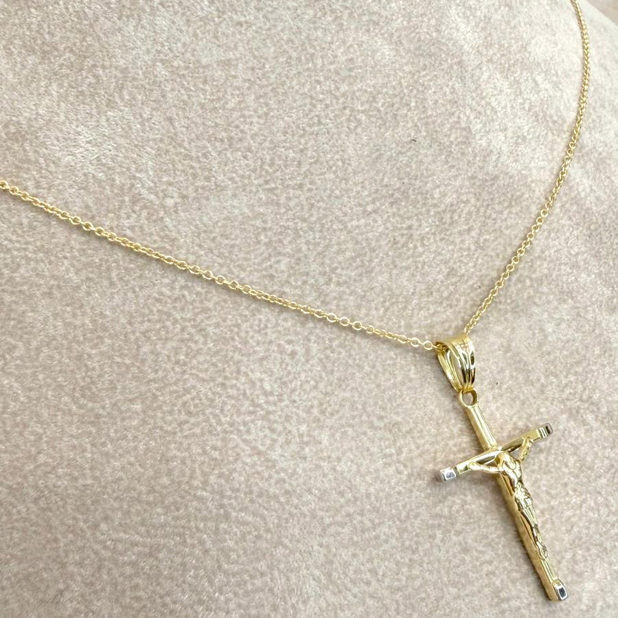 COLLANA DA UOMO CON CROCIFISSO IN ORO 18 KT