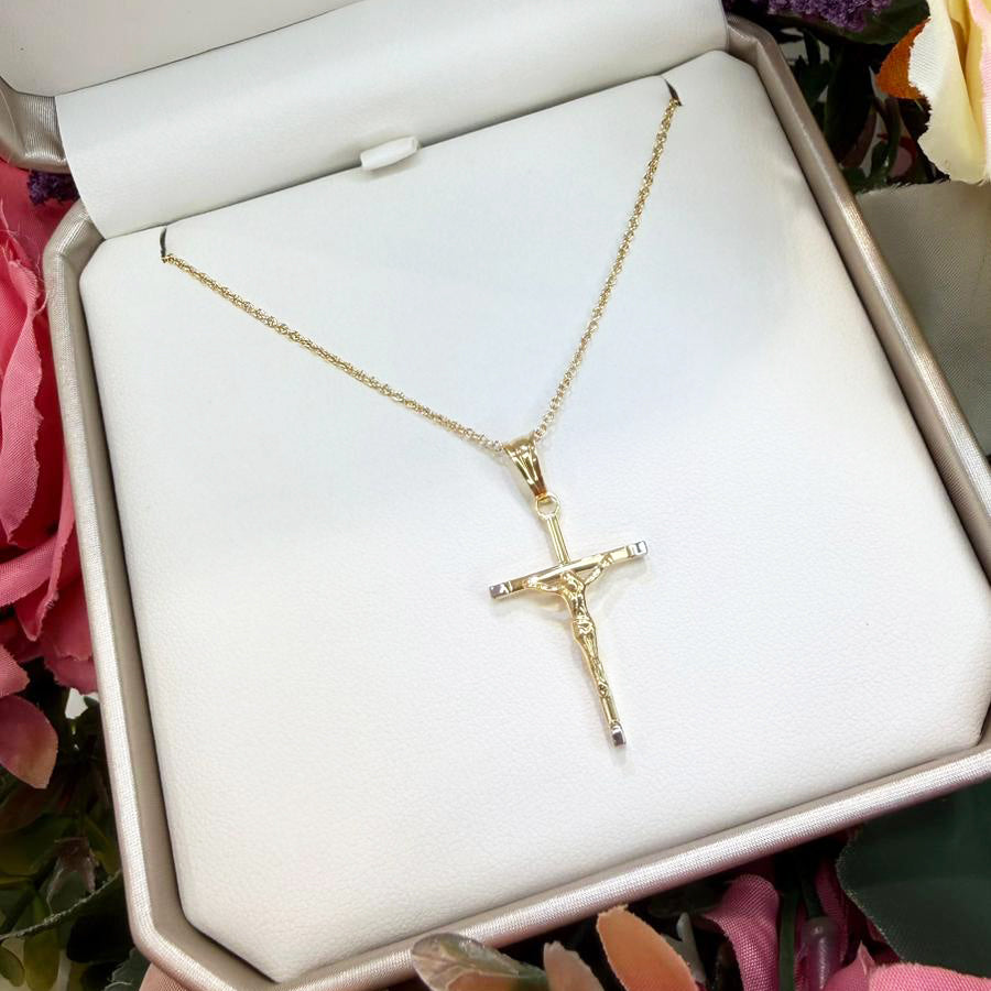 COLLANA DA UOMO CON CROCIFISSO IN ORO 18 KT