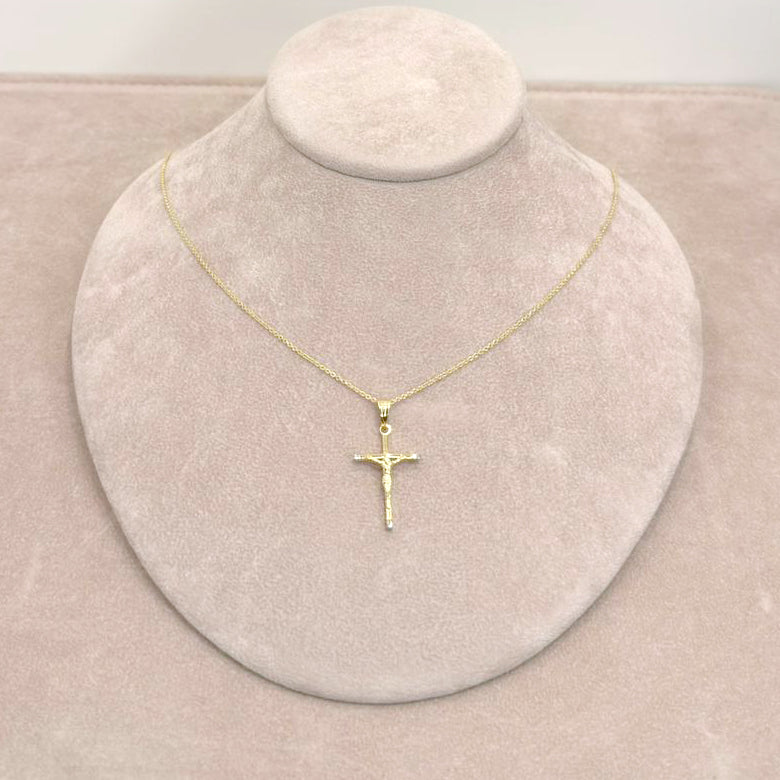 COLLANA DA UOMO CON CROCIFISSO IN ORO 18 KT