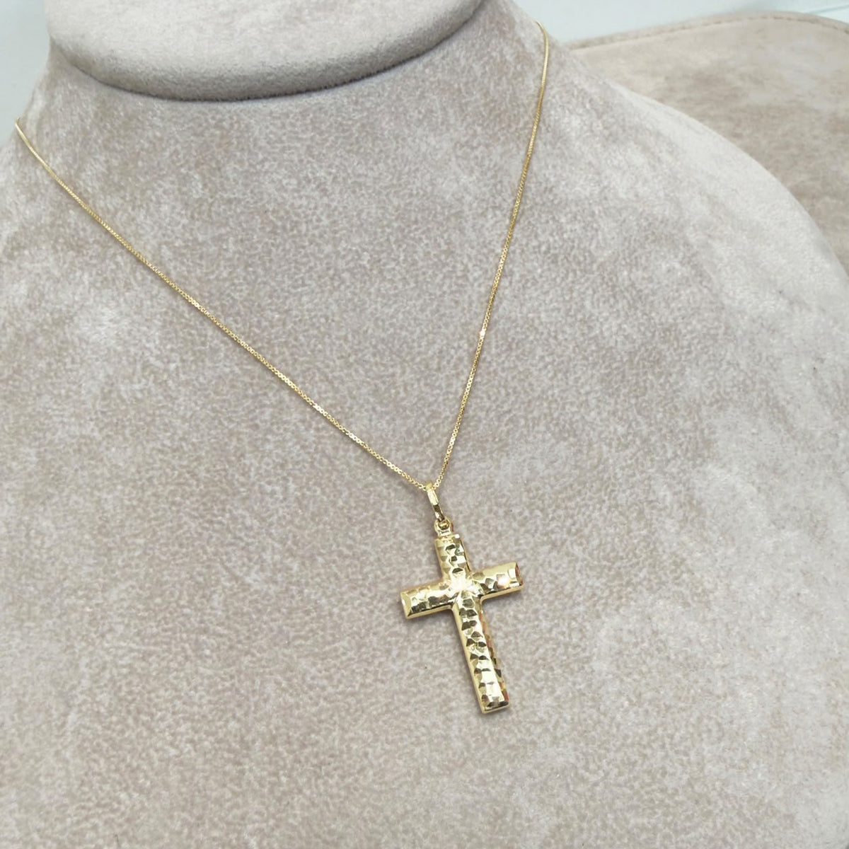Collana Uomo con Croce Diamantata in Oro Giallo 18 KT (750)