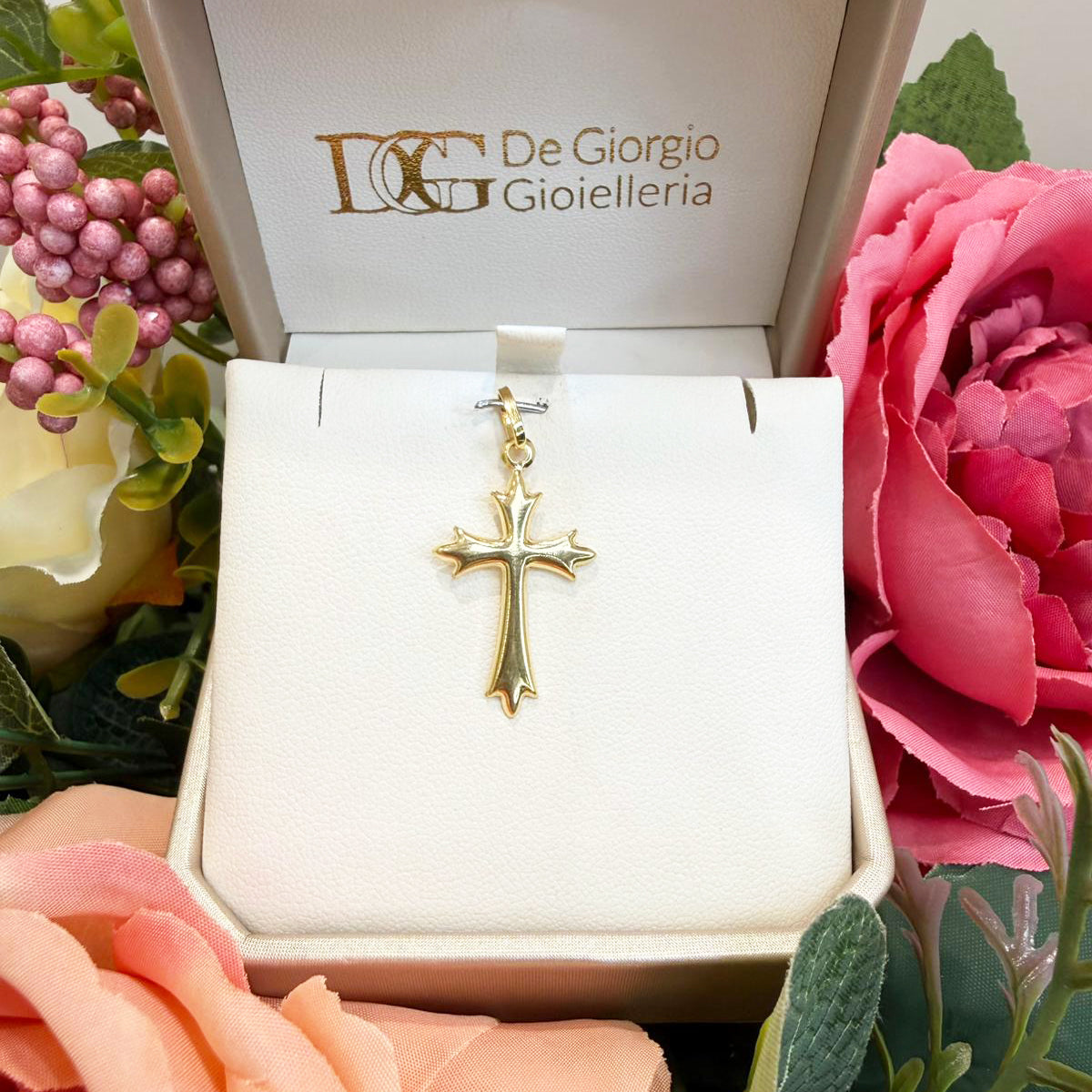 Ciondolo croce da uomo in oro giallo 18 Kt (750)