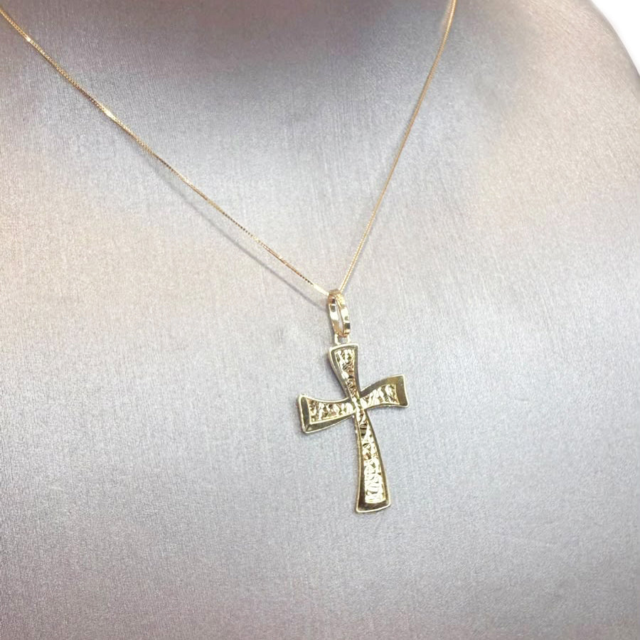 Croce diamantata in oro giallo 18 KT (750)
