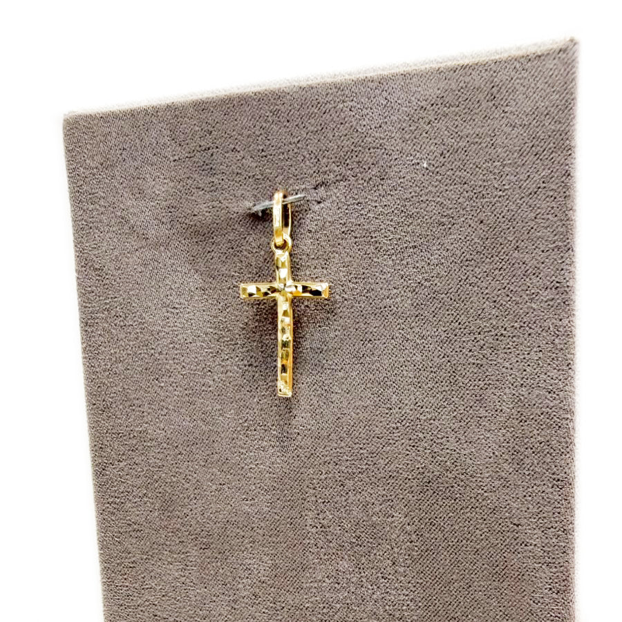 Ciondolo Croce sfaccettata in oro giallo 18 KT (750)