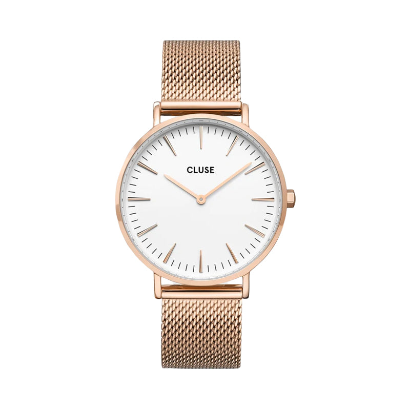 CLUSE BOHO CHIC MESH WATCH WHITE - ROSE GOLD |38MM|