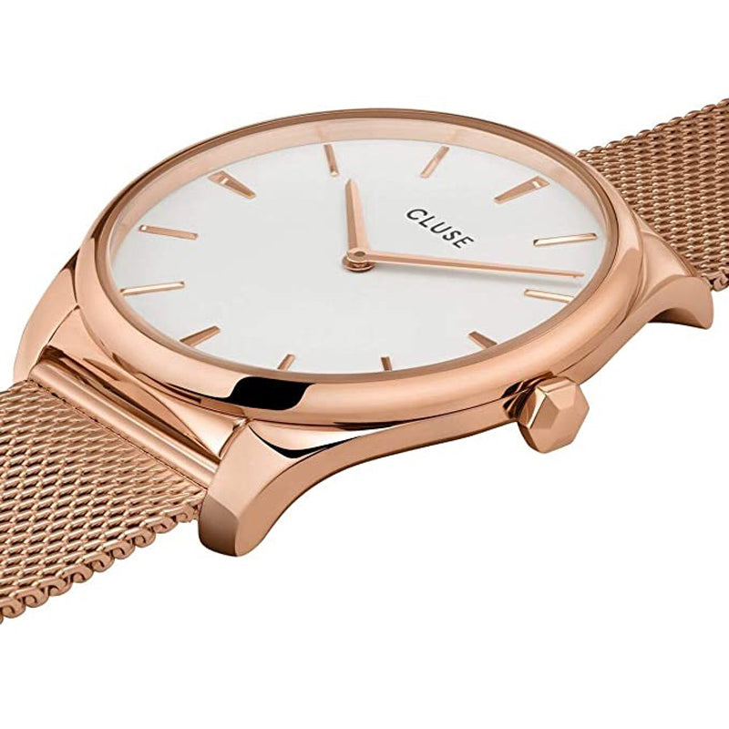 CLUSE FEROCE MESH WHITE - ROSE GOLD WATCH |36MM|