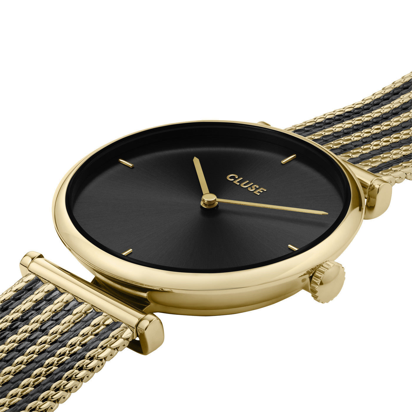 CLUSE TRIOMPHE MESH GOLD BLACK WATCH |33MM|