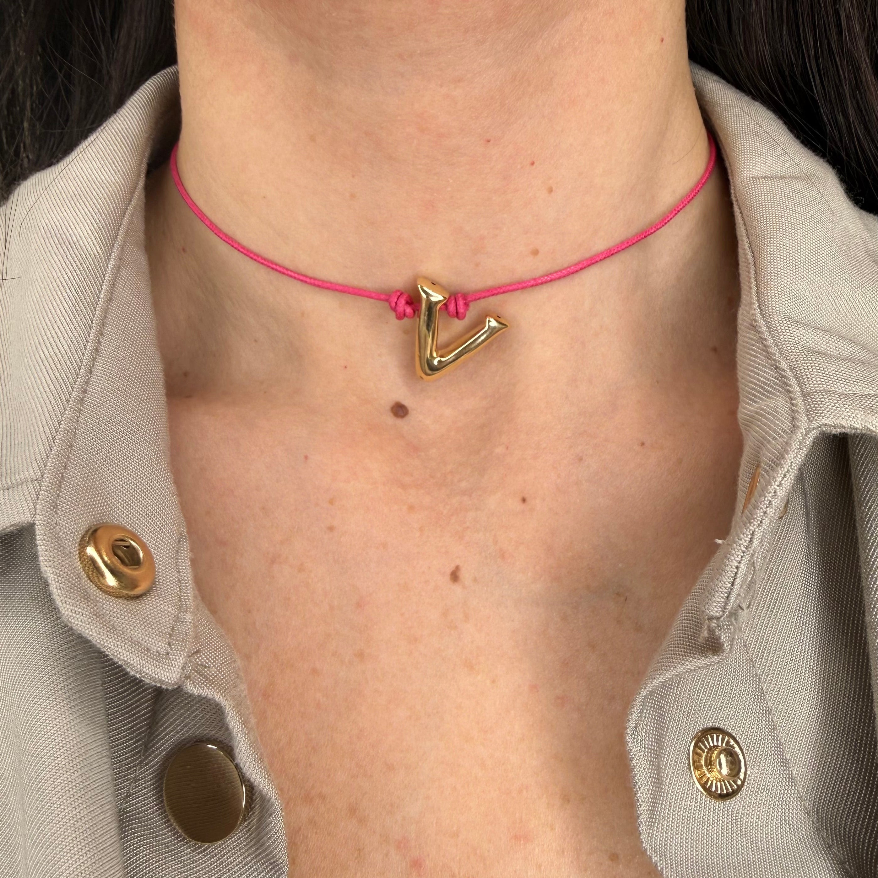 Ciondolo Lettera Bubble in Oro Giallo 18 Kt (750)