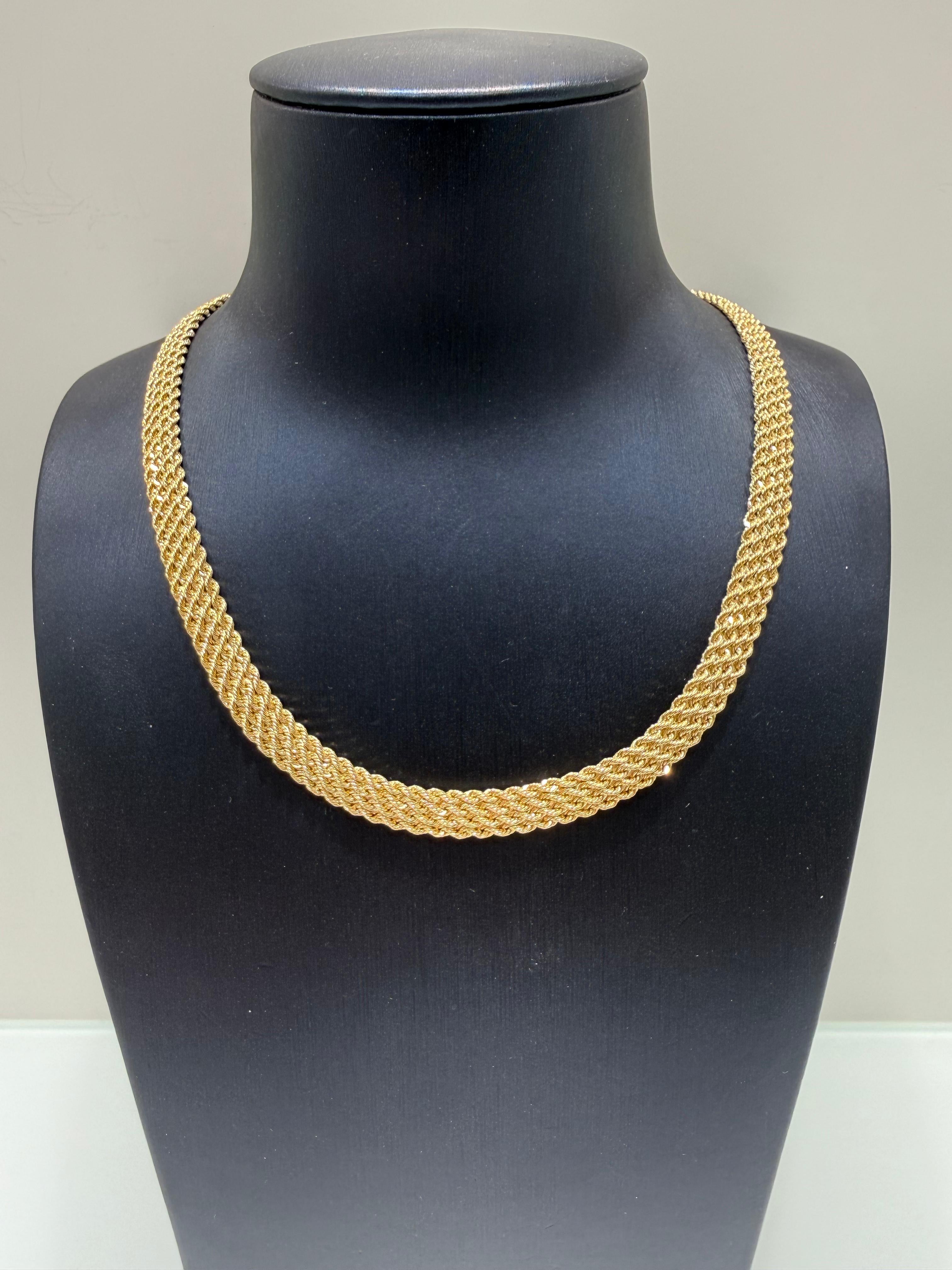 Collana torchon in oro giallo 18KT (750) maglia intrecciata – Made in Italy