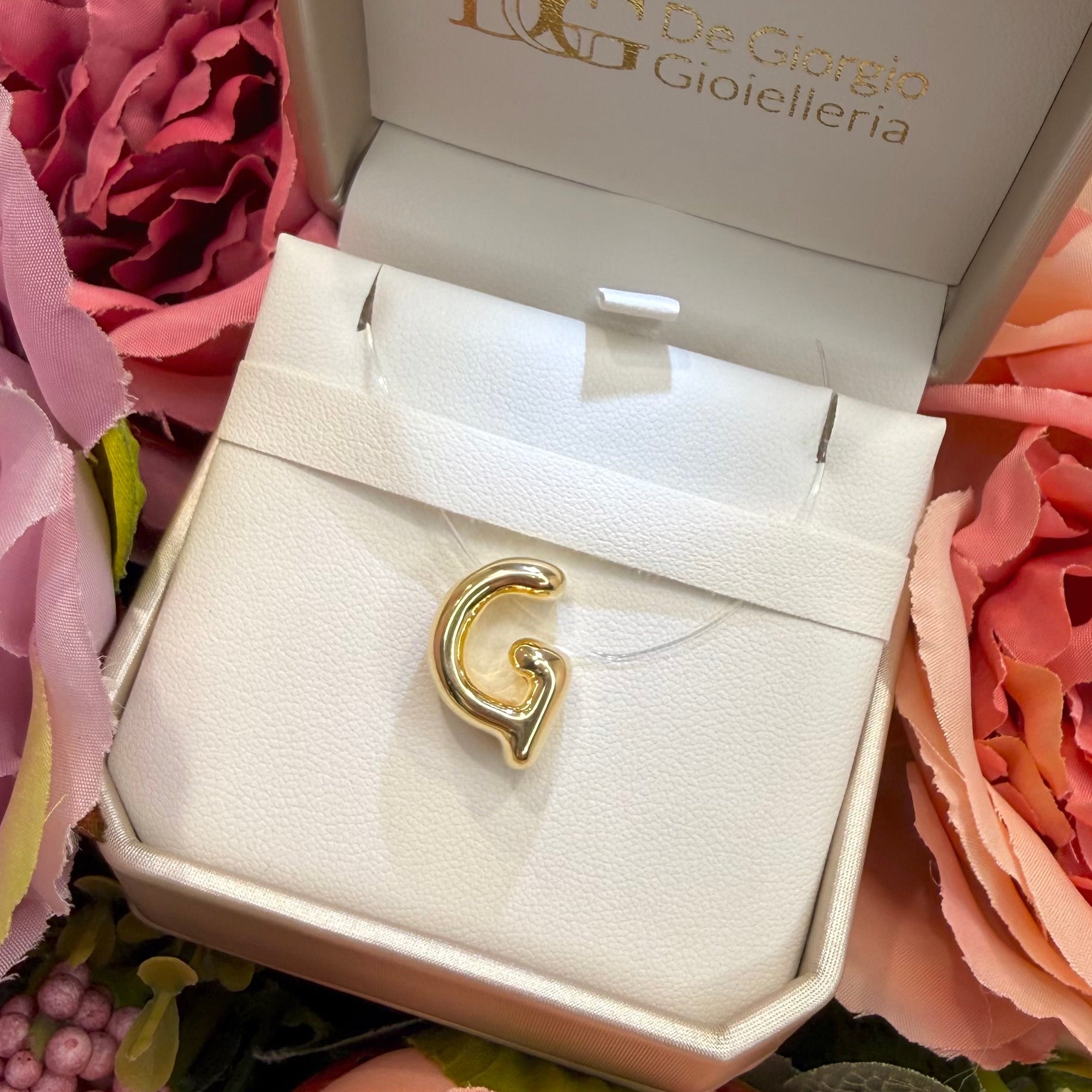 Ciondolo Lettera Bubble in Oro Giallo 18 Kt (750)