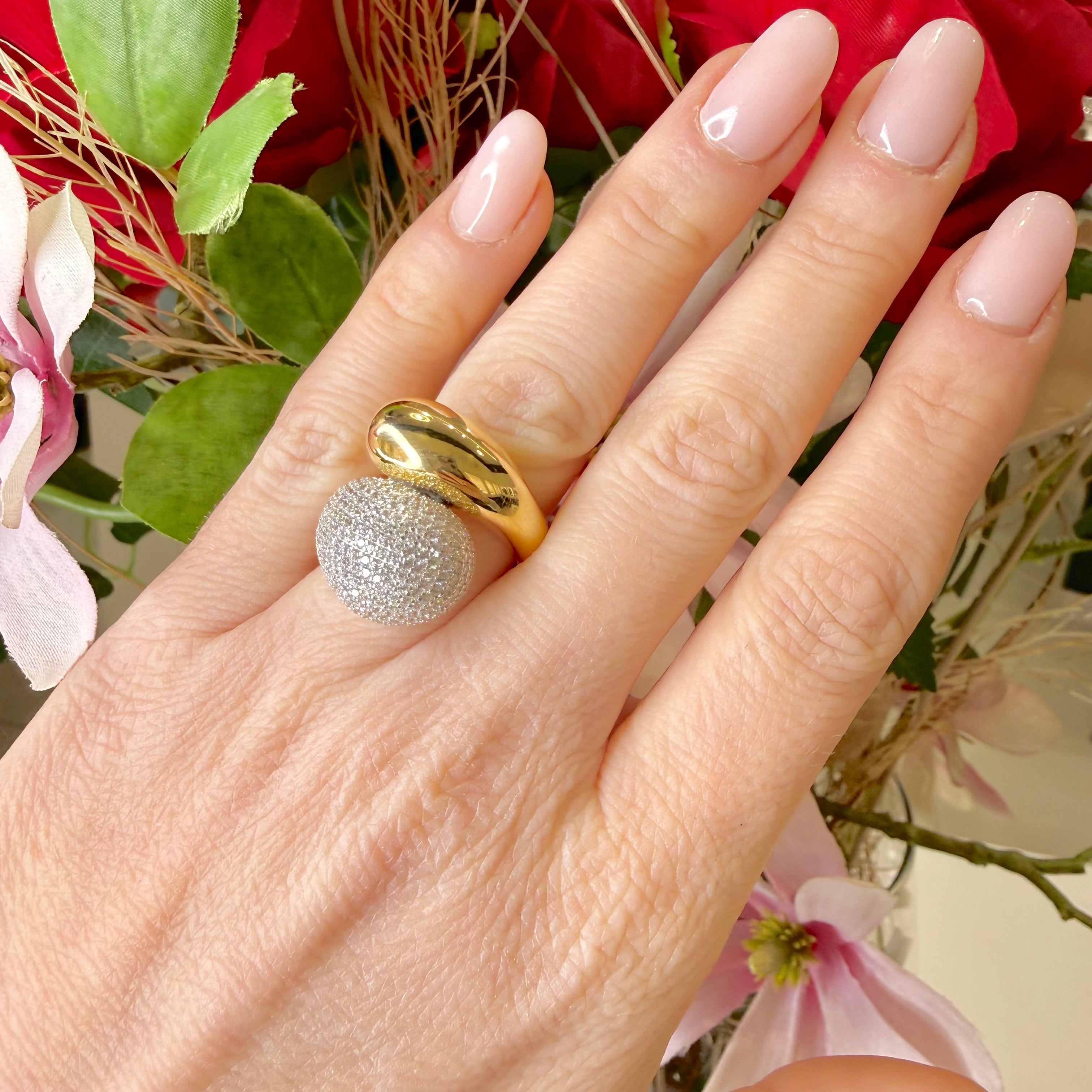 FASCIA CONTRARIÉ IN ARGENTO GOLD CON ZIRCONI