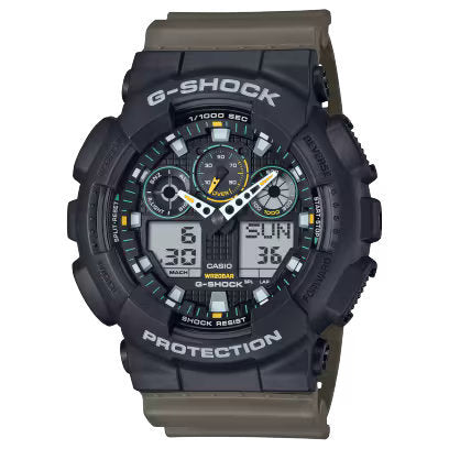 CASIO G-SHOCK CLASSIC BLACK AND BROWN WATCH |51.2MM|