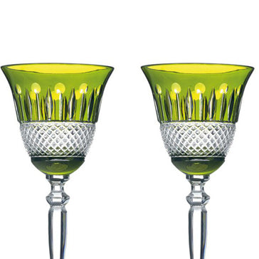 2 COPPE DA VINO VERDI TSARS COLLECTION IN CRISTALLO