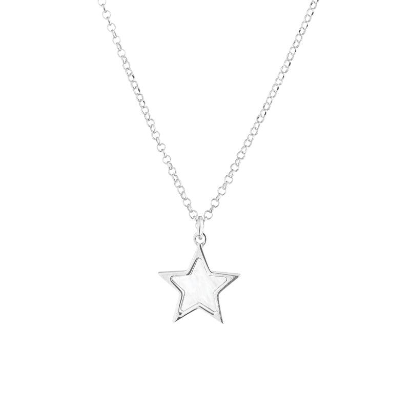 COLLANA STELLA IN ARGENTO SILVER E MADREPERLA
