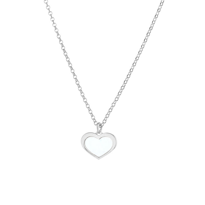 COLLANA CUORE IN ARGENTO SILVER E MADREPERLA