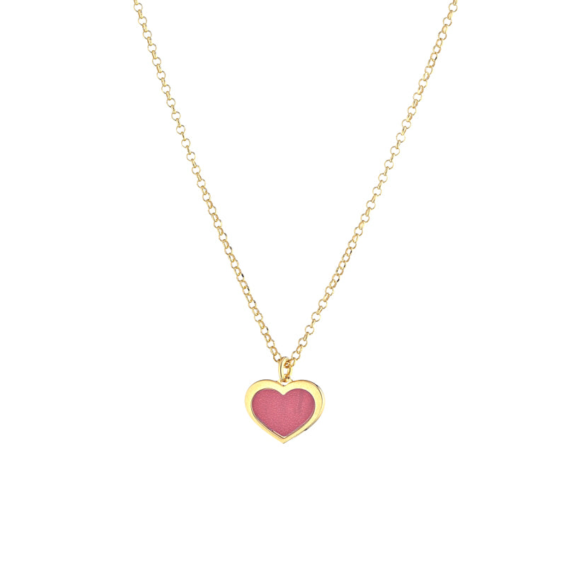 COLLANA CUORE IN ARGENTO GOLD E SMALTO ROSSO