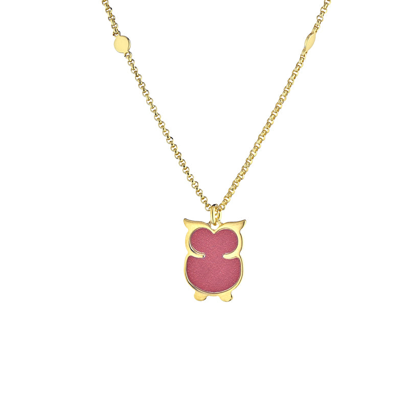 COLLANA GUFETTO IN ARGENTO GOLD E SMALTO ROSSO
