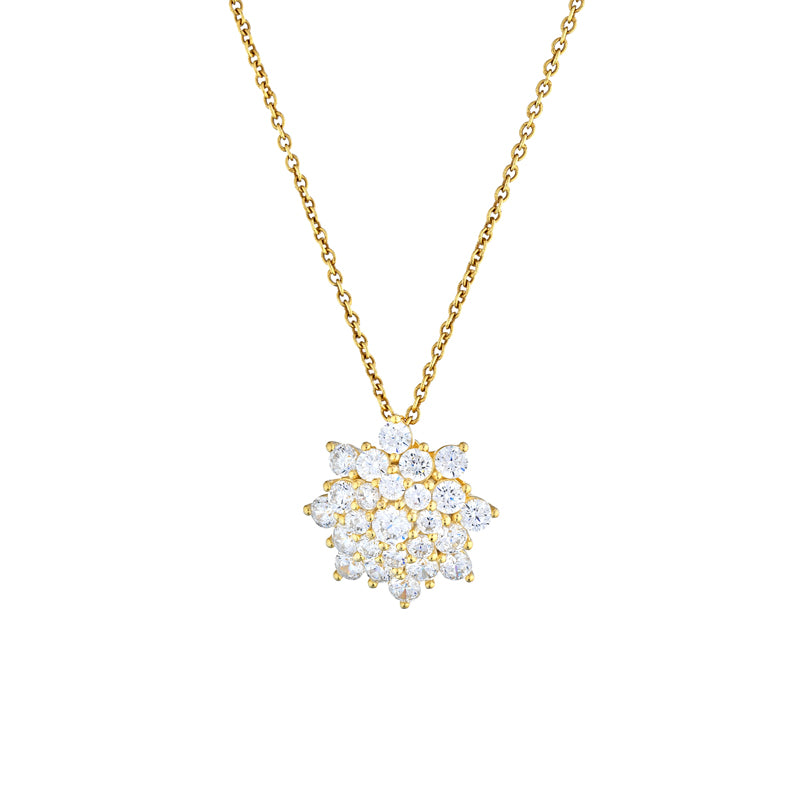 COLLANA FIORE IN ARGENTO GOLD E ZIRCONI