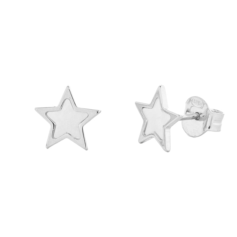 ORECCHINI STELLA IN ARGENTO SILVER E MADREPERLA