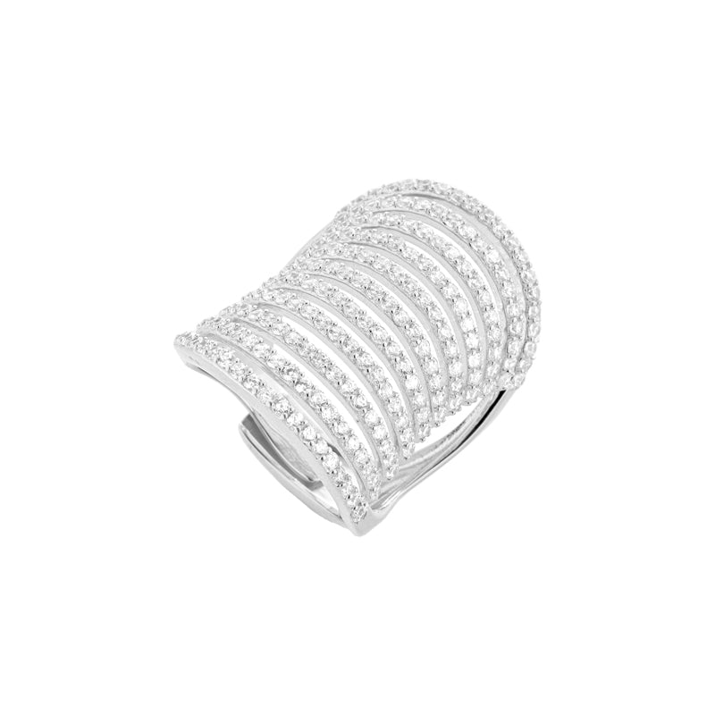 ANELLO FASCIA IN ARGENTO SILVER CON ZIRCONI