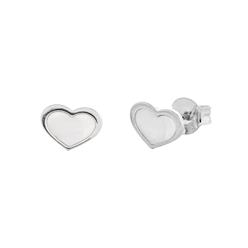 ORECCHINI CUORE IN ARGENTO SILVER E MADREPERLA