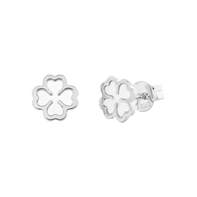 ORECCHINI QUADRIFOGLIO IN ARGENTO SILVER E ZIRCONI