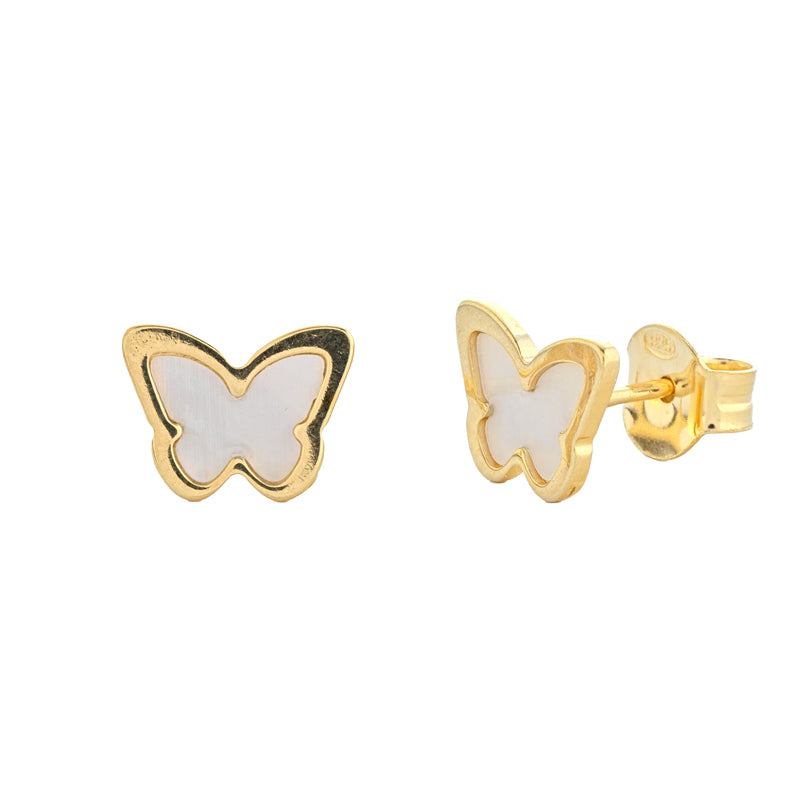 ORECCHINI FARFALLA IN ARGENTO GOLD E MADREPERLA