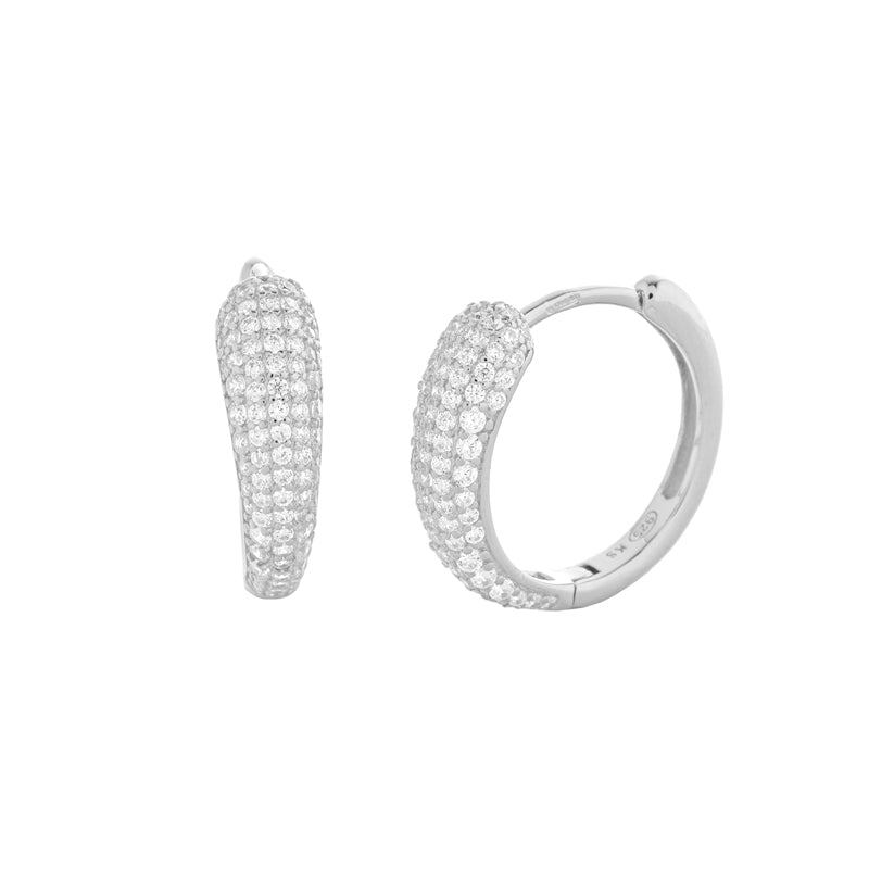 ORECCHINI CERCHIETTO IN ARGENTO SILVER E ZIRCONI