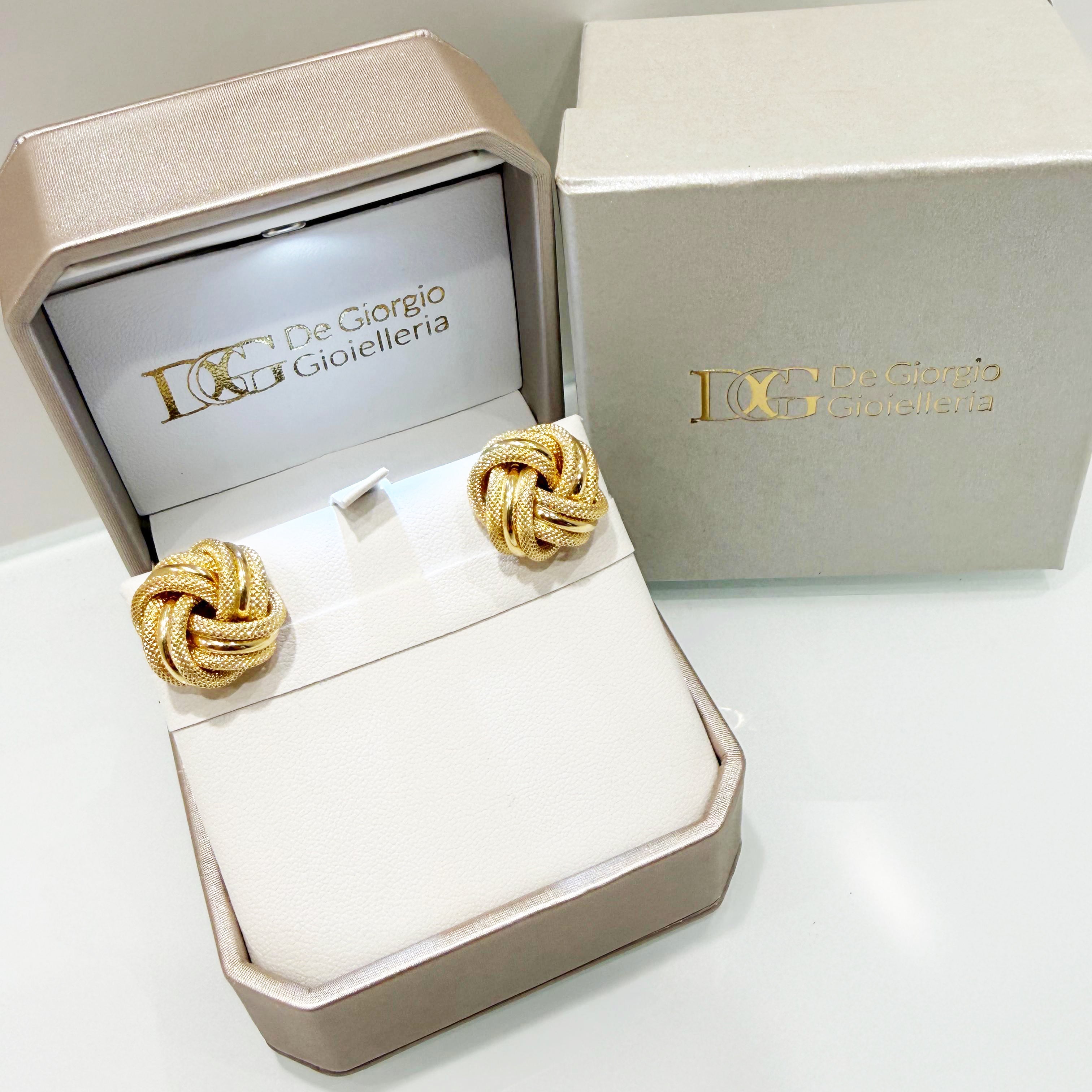 Orecchini nodo intrecciato in oro giallo 18KT (750) – Made in Italy