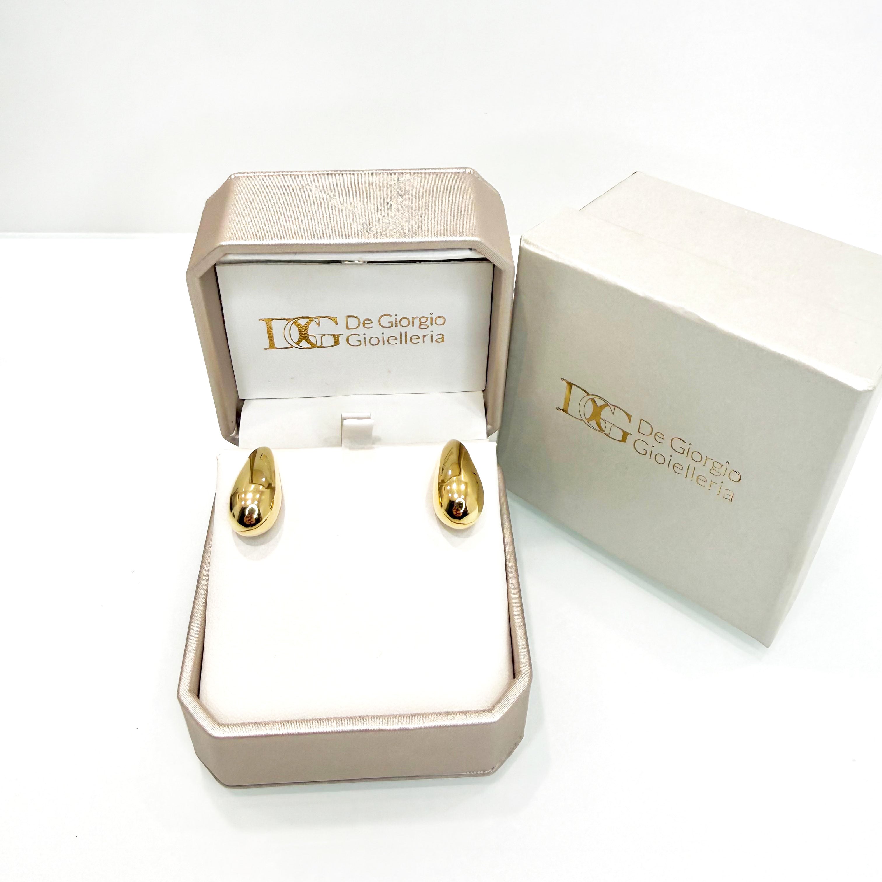 Orecchini goccia bombata in oro giallo 18KT (750) – Made in Italy