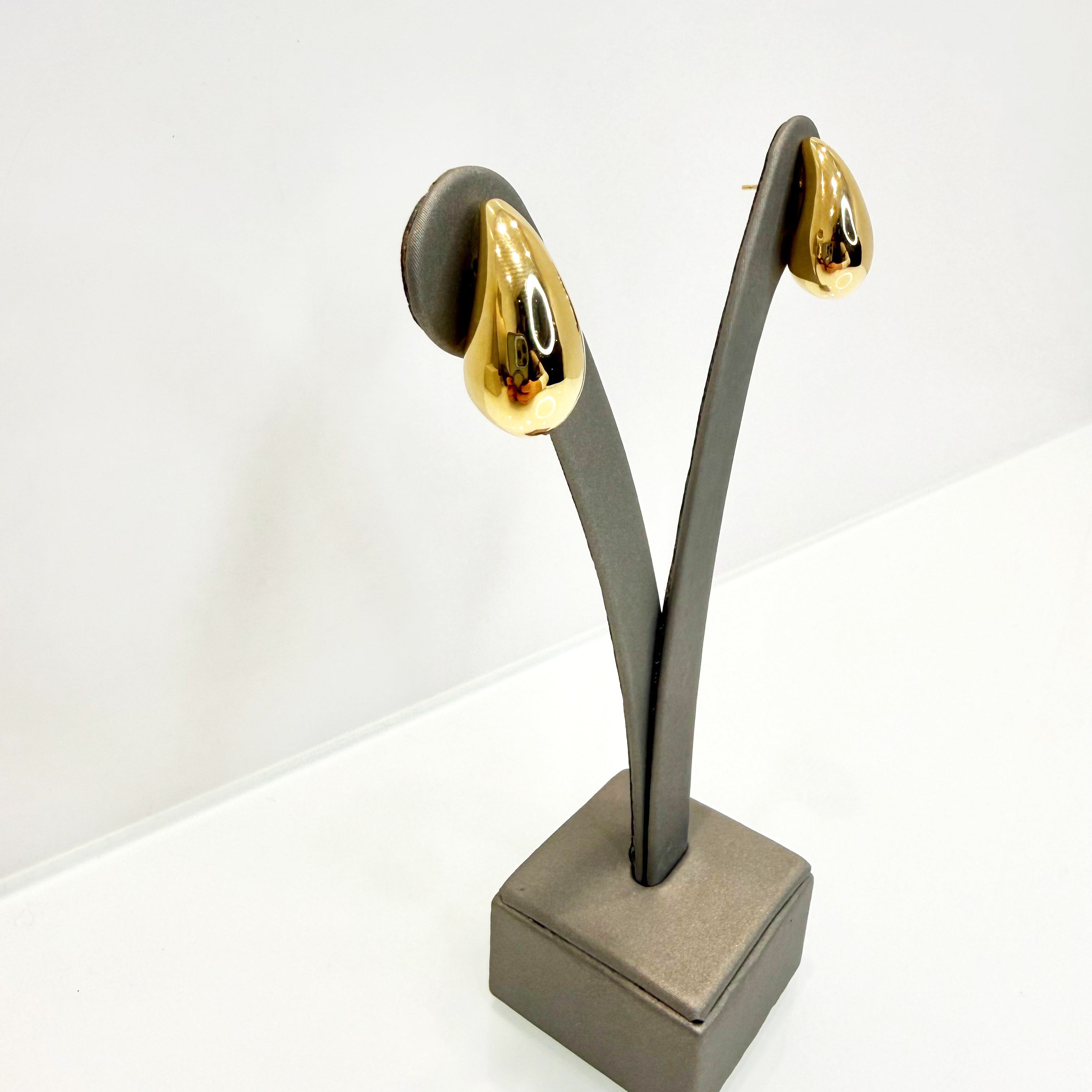 Orecchini goccia bombata in oro giallo 18KT (750) – Made in Italy