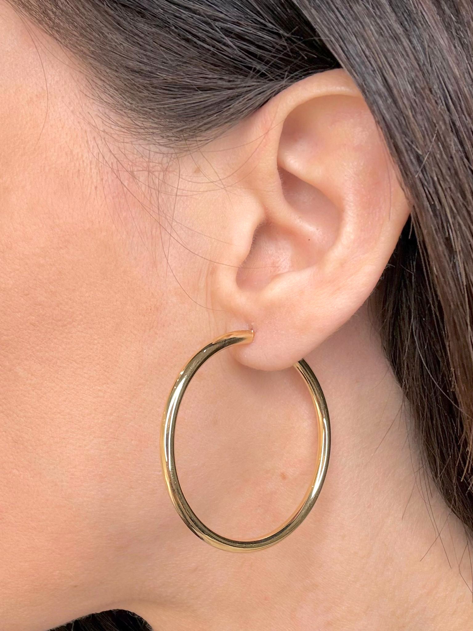 Orecchini a cerchio in oro giallo 18KT (750)