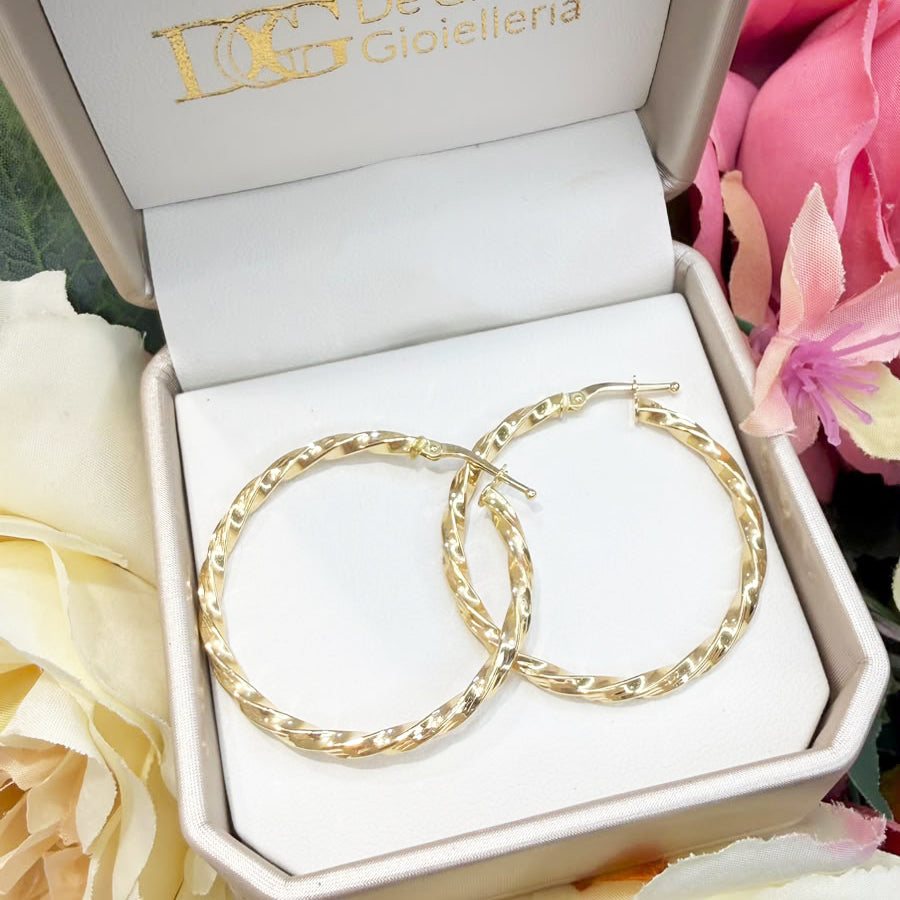 Orecchini a Cerchio in Oro Giallo 18 KT