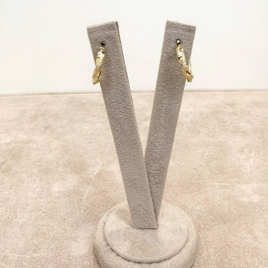 ORECCHINI A CERCHIO TORCHON LAVORATI IN ORO GIALLO 18 KT (750)