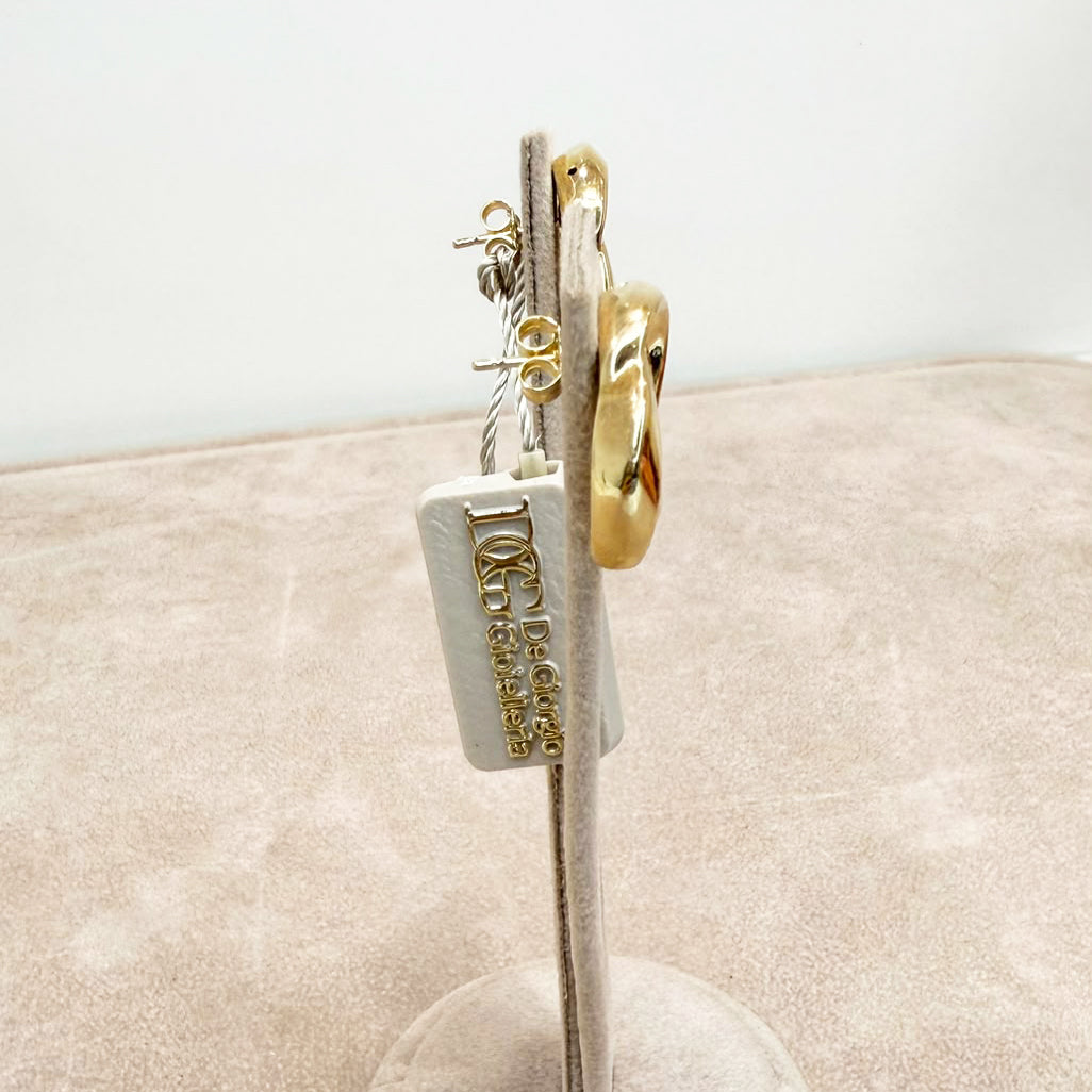 ORECCHINI A NODO BOMBATO IN ORO GIALLO 18 KT (750)