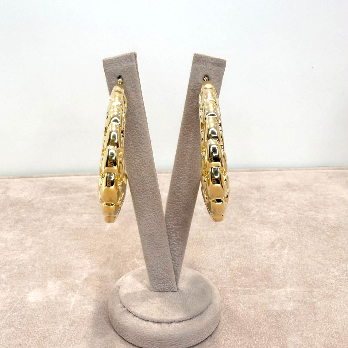 ORECCHINI A CERCHIO GROUMETTE BOMBATA IN ORO GIALLO 18 KT (750)