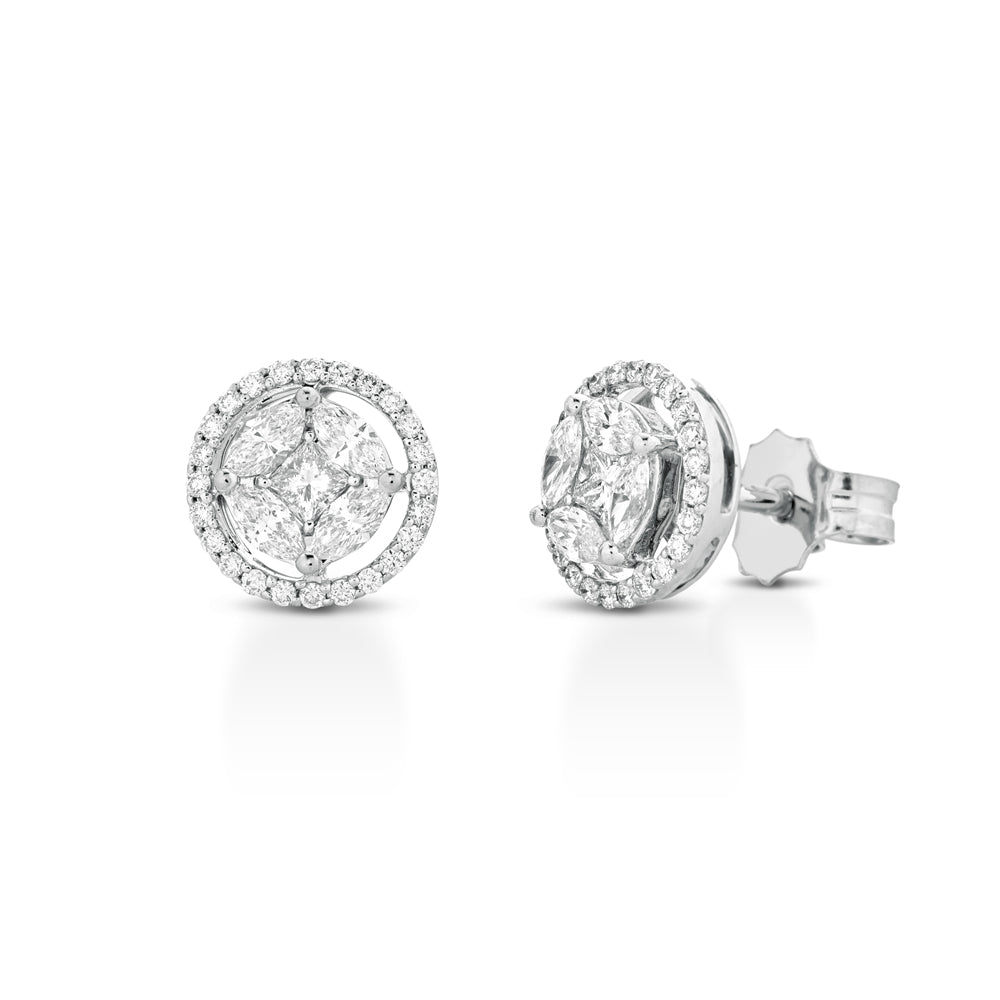 ORECCHINI PUNTO LUCE ILLUSION IN ORO BIANCO 18KT DIAMANTI