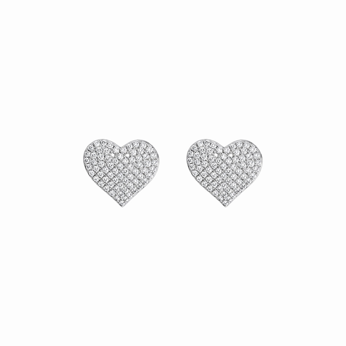 ORECCHINI CUORE CON ZIRCONI PAVÉ IN ARGENTO 925