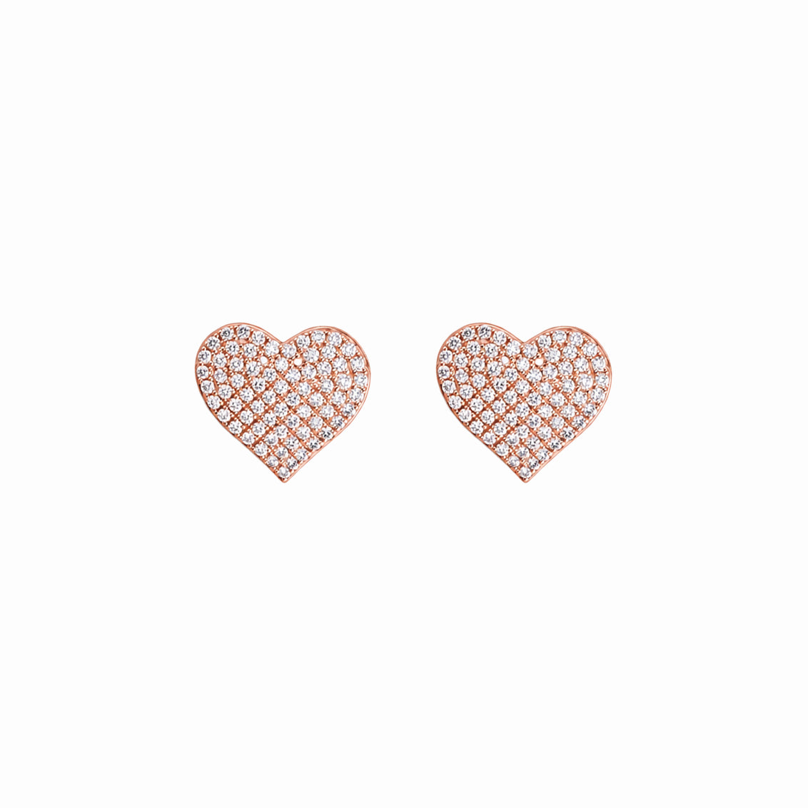 ORECCHINI CUORE CON ZIRCONI PAVÉ ROSÉ IN ARGENTO 925