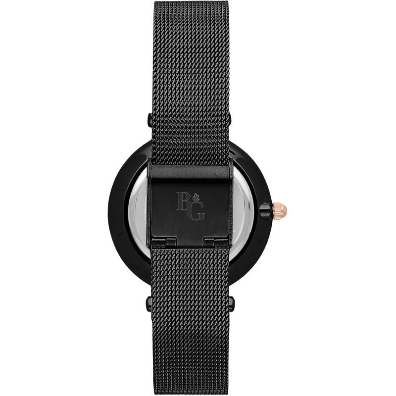 B&G CHIC MESH BLACK DIAL WATCH |34MM|