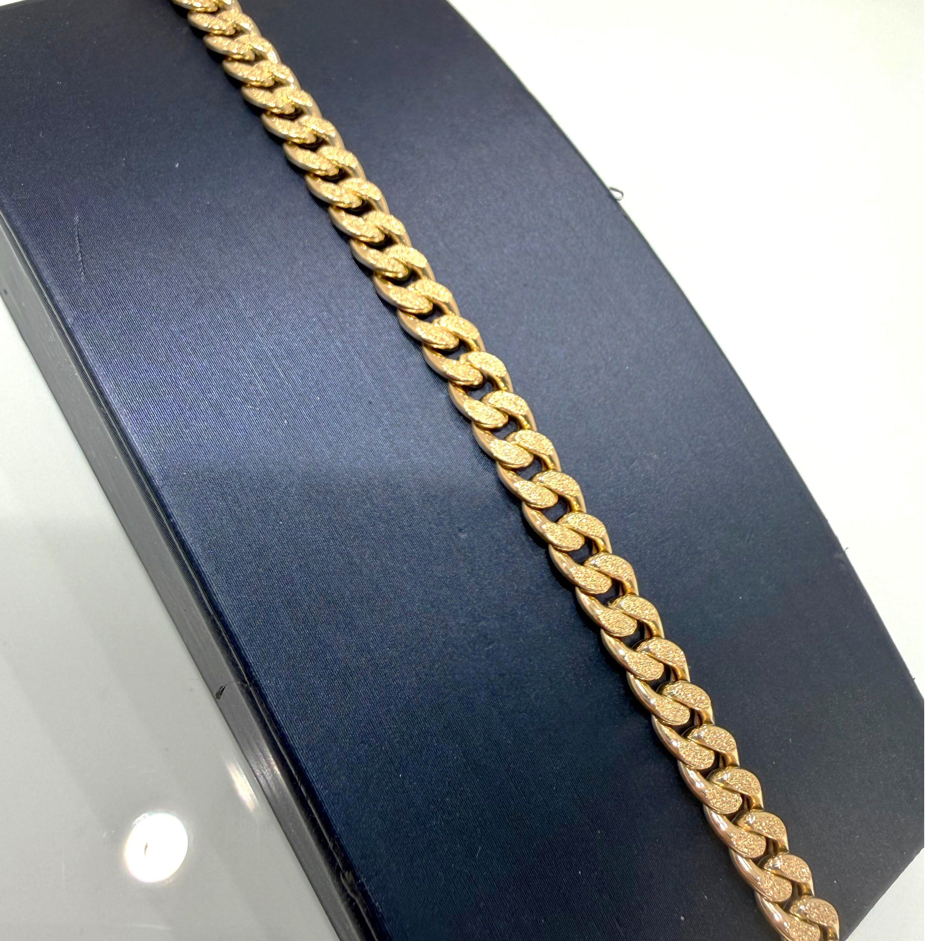 Bracciale maglia grumette satinata in oro giallo 18KT (750) – Made in Italy