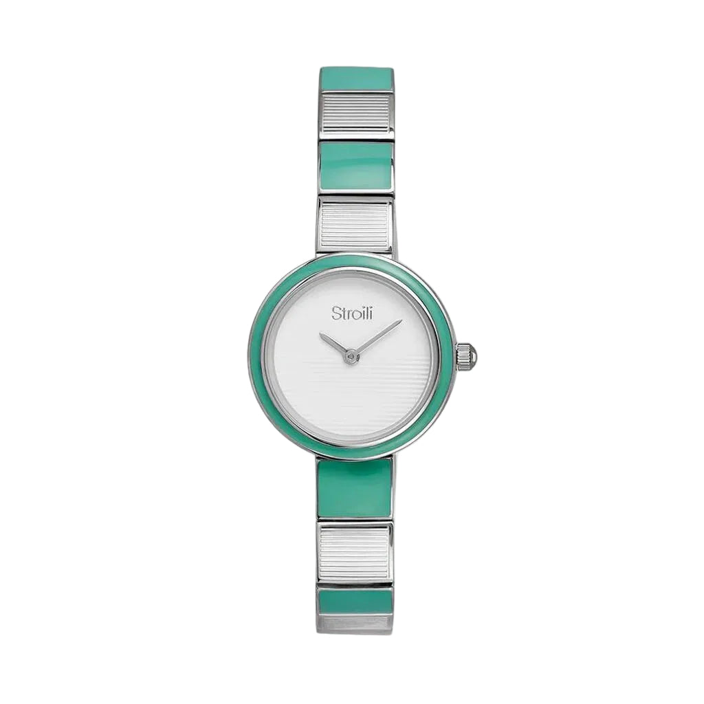 OROLOGIO STROILI BARCELLONA SILVER E VERDE ACQUA |26.5MM|