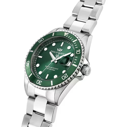 OROLOGIO PHILIP WATCH CARIBE 3H GREEN DIAL |42MM|