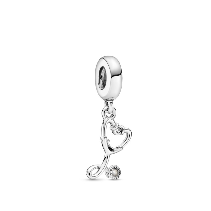 CHARM PANDORA PENDENTE STETOSCOPIO CUORE