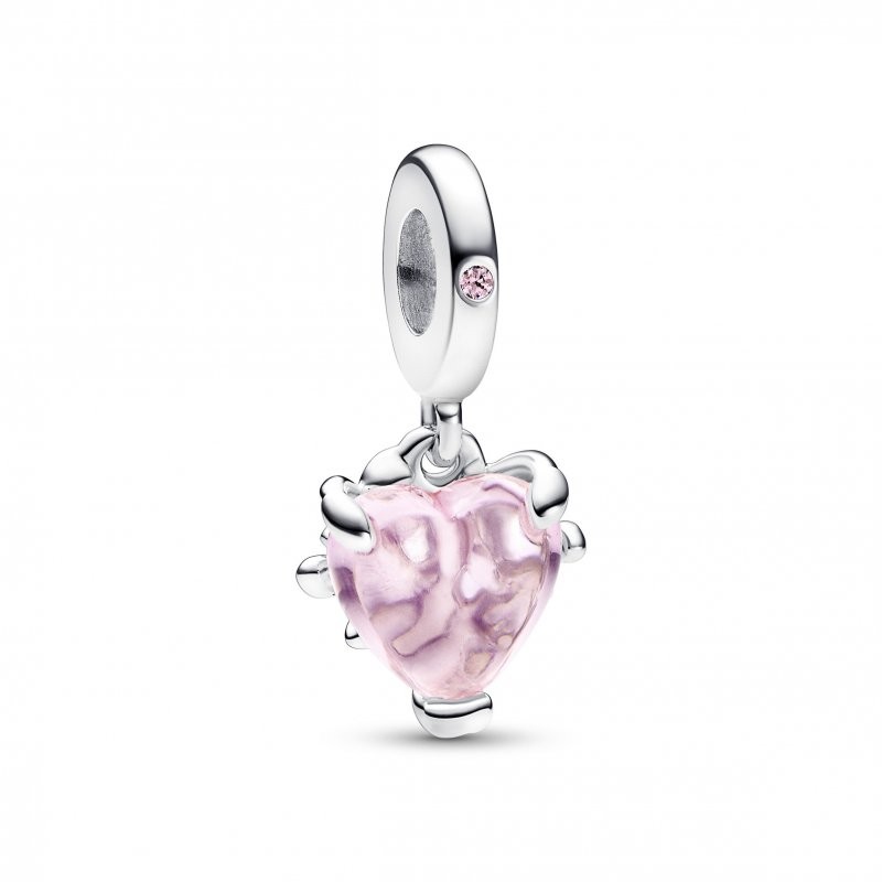 CHARM PENDENTE PANDORA CUORE ROSA ALBERO DELLA VITA