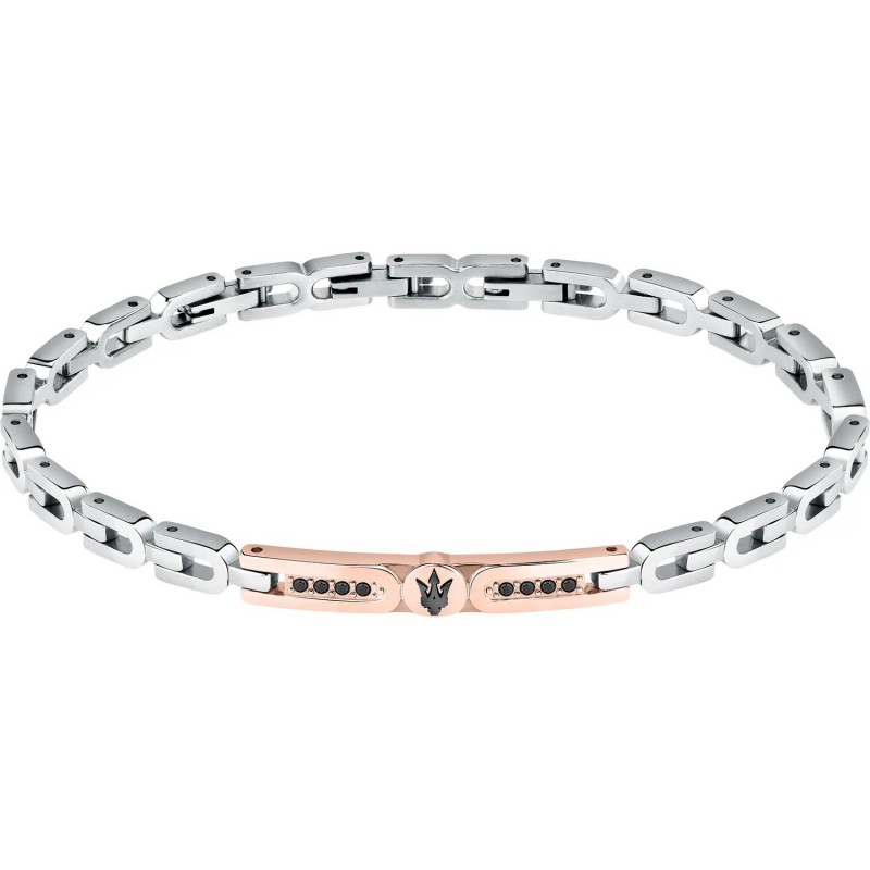 BRACCIALE UOMO MASERATI ICONIC ACCIAIO SILVER E ROSE GOLD